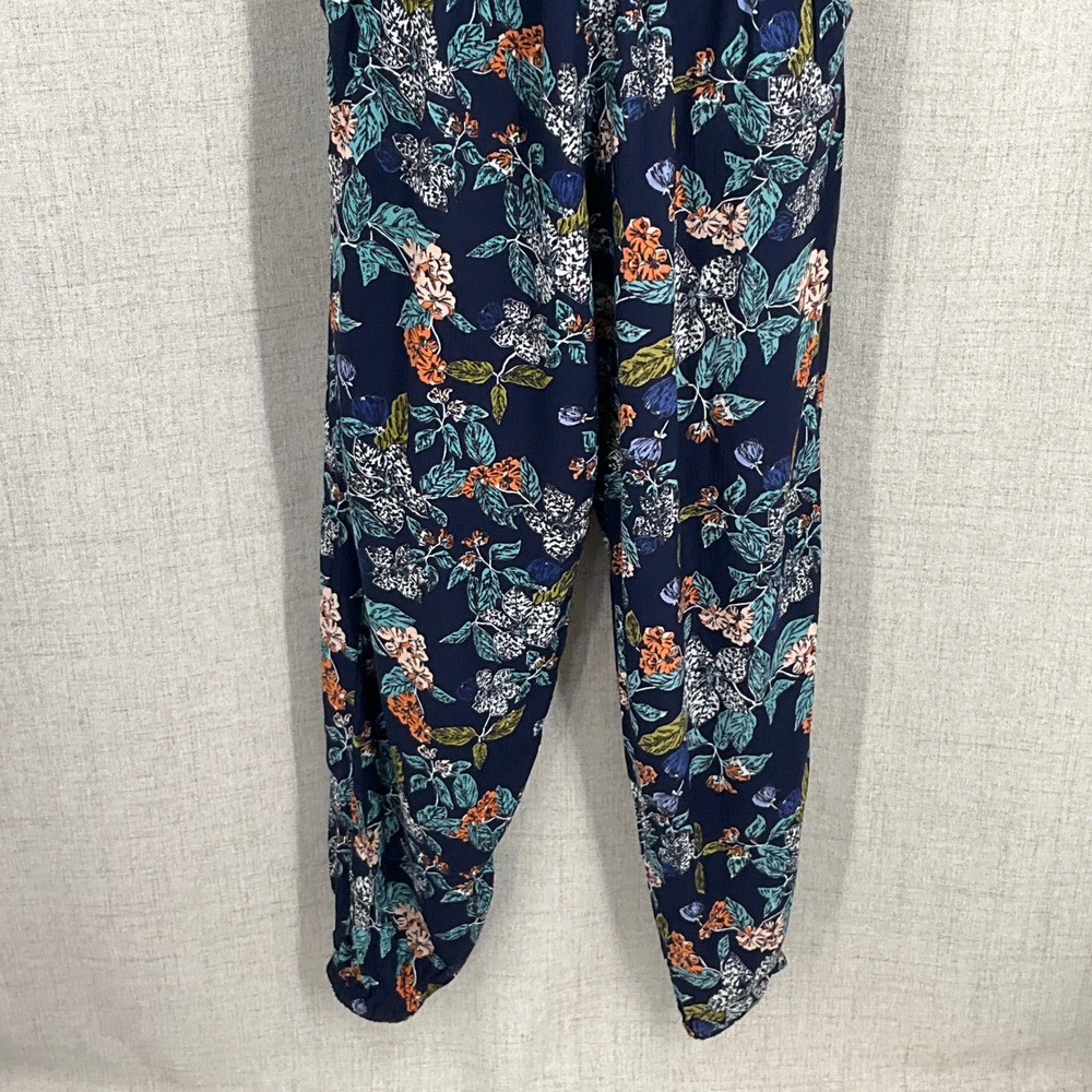 Angie Jumpsuit Women M Navy Floral Strapless Ruffle Bohemian Botanical Romantic - Picture 5 of 15